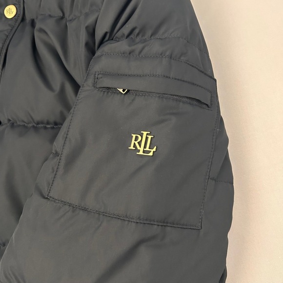 Lauren Ralph Lauren Black Label Womens S Black Duck Down Quilted Puffer Jacket - Picture 8 of 12